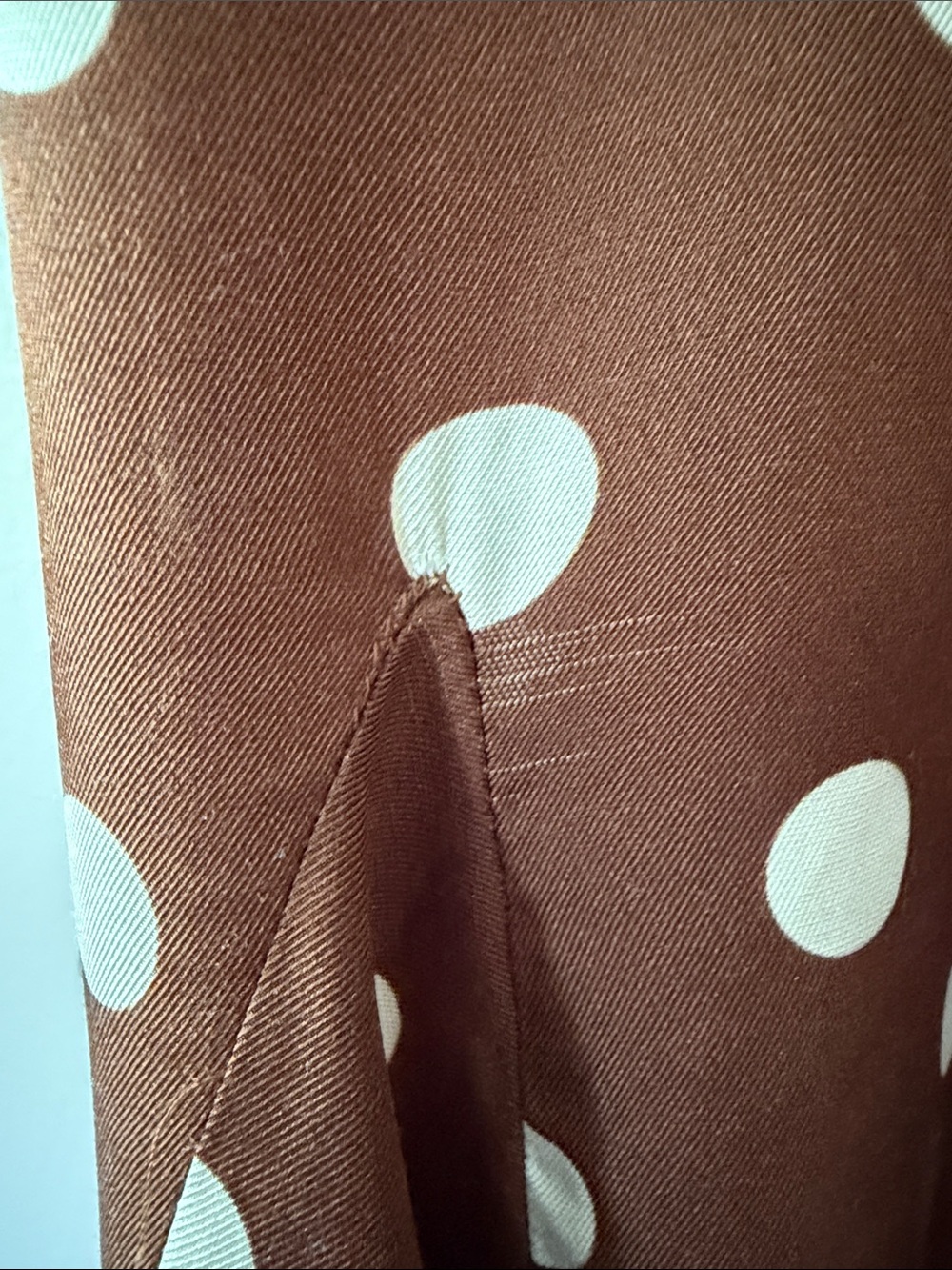 Doen Melina Dress Georgine Dot Small Brown Ivory Polka Dot Silk Retro Cottage - Picture 11 of 14